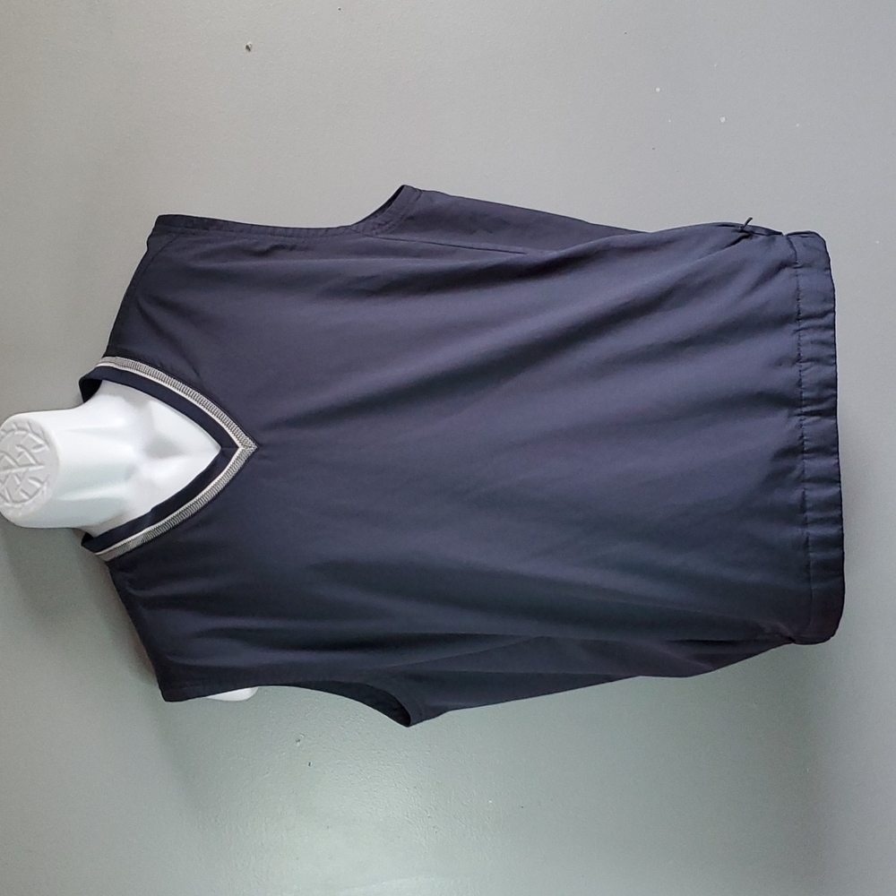 Nike, golf, pullover, polyester, vest, zippered pockets, blue, size large